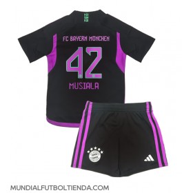 Camiseta Bayern Munich Jamal Musiala #42 Segunda Equipación Replica 2023-24 para niños mangas cortas (+ Pantalones cortos)